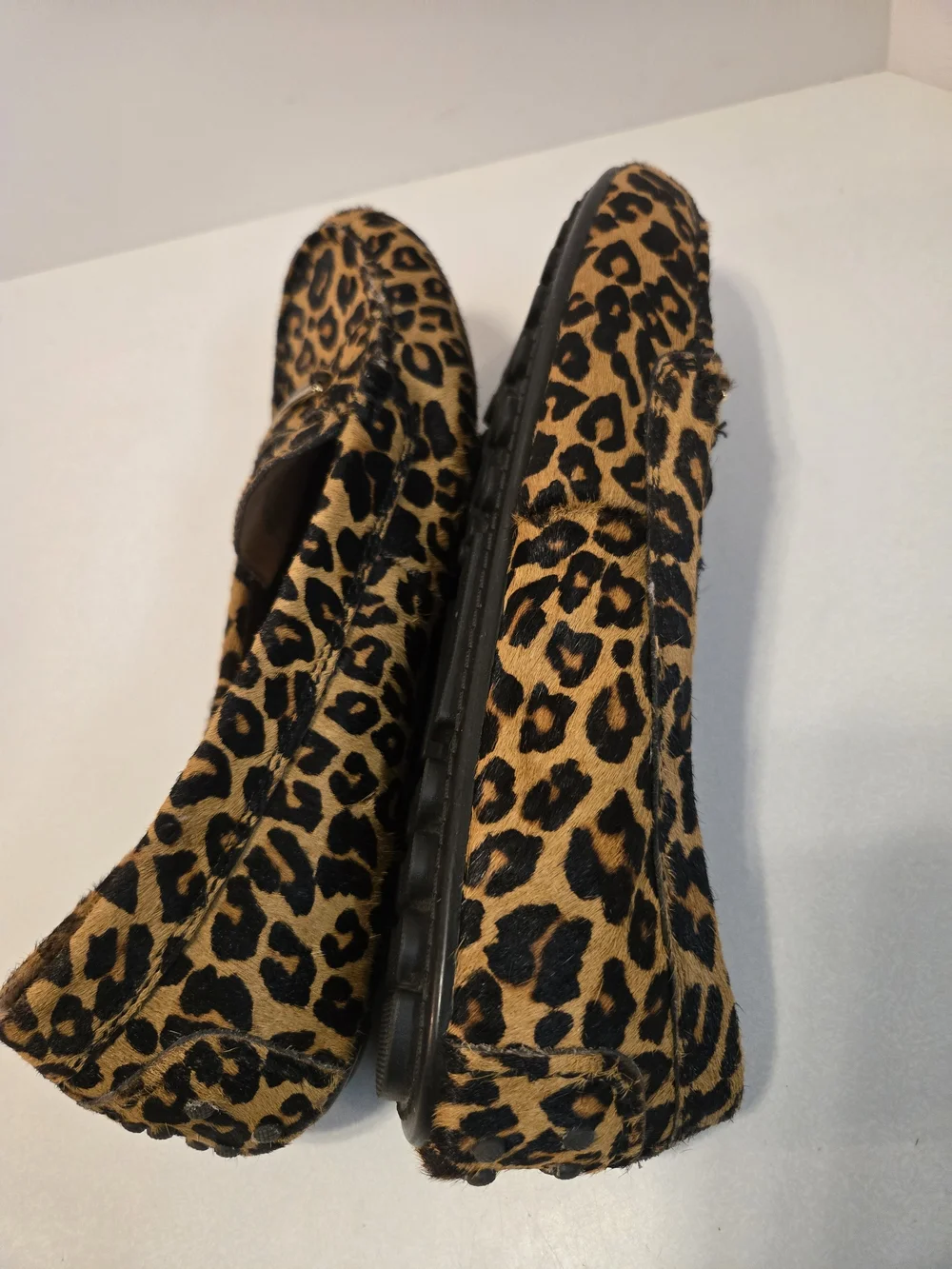 Vionic Leopard Print Loafers with Gold Accent